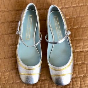 Marc Jacobs Poppy Mary Janes in Metallic Silver